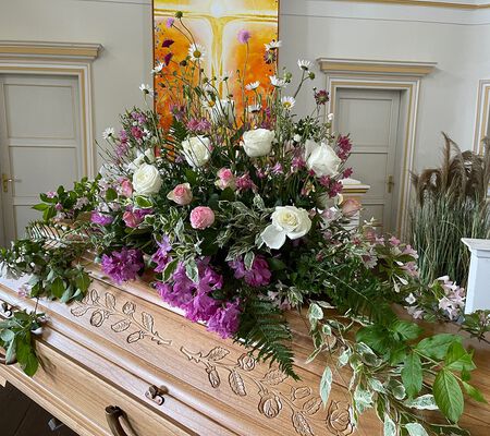 Sarggesteck f. Gartenliebhaberin Mai